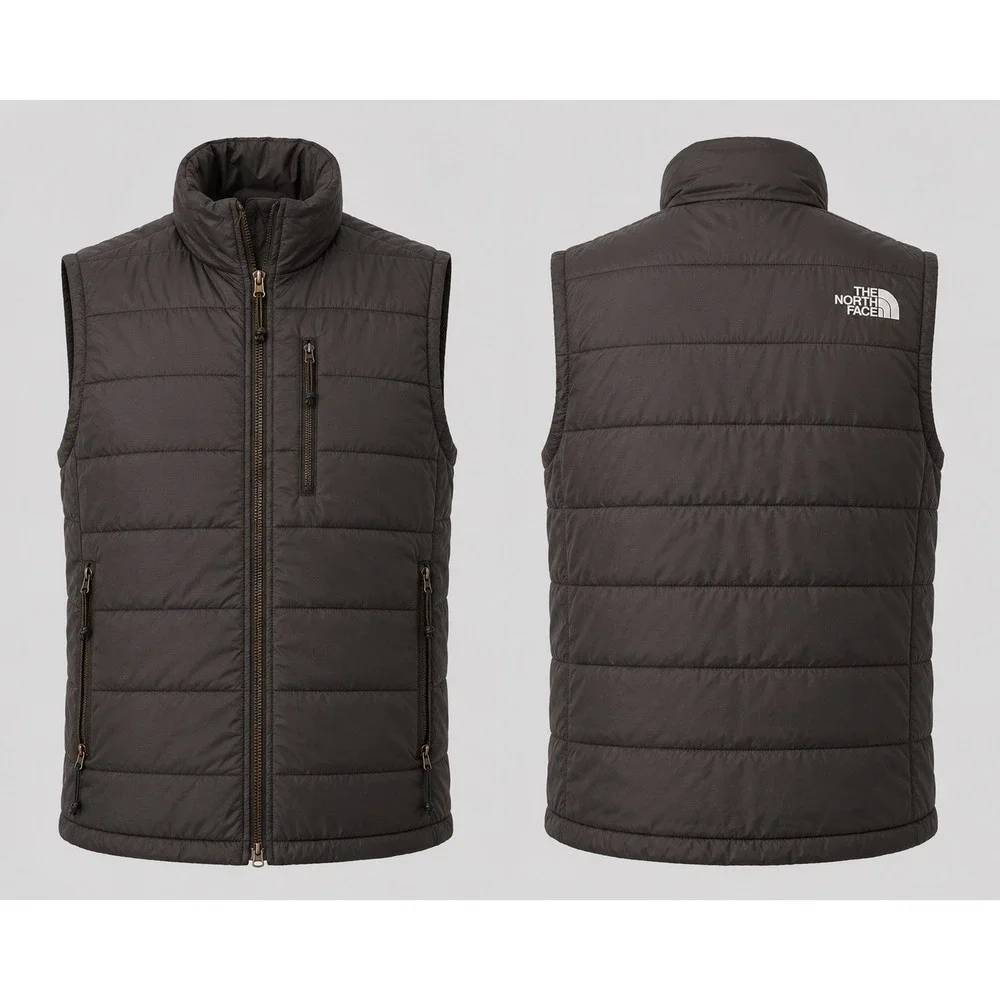 The North Face Vest Men's Size Large Black Full Zip Quilted Puffer Primaloft